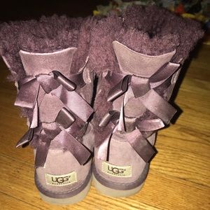Purple Bailey bow uggs